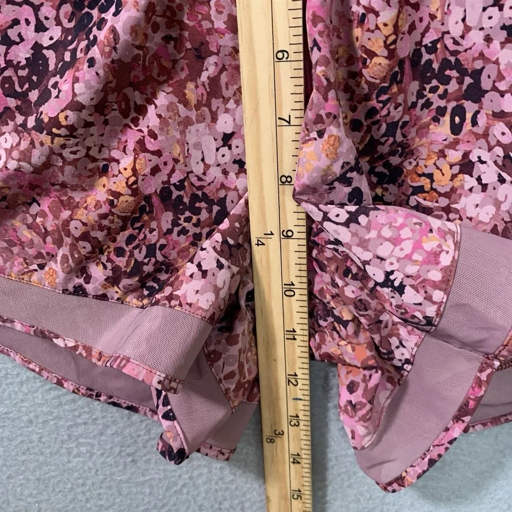 Athleta Mesh Racer Run Mid Rise 4 Short Pink Combo 3X